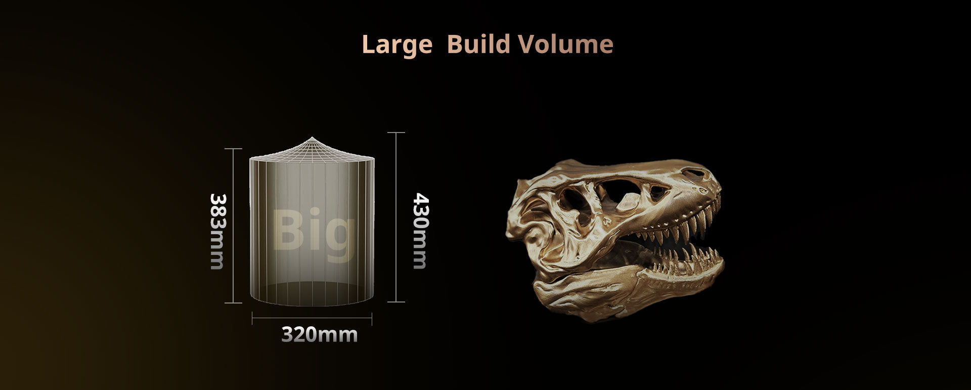 FLSUN S1 Pro geniş build volume Φ320 × 430 mm